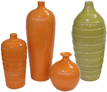 Vases en terracotta coloré