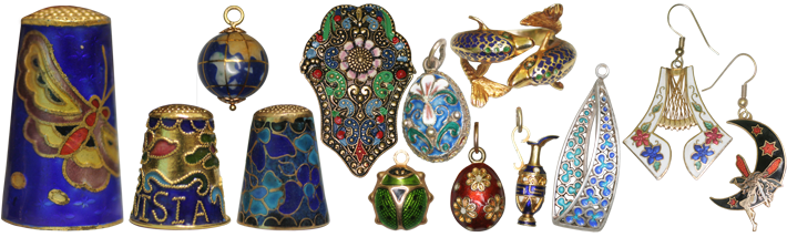 enamelled jewellery and thimbles