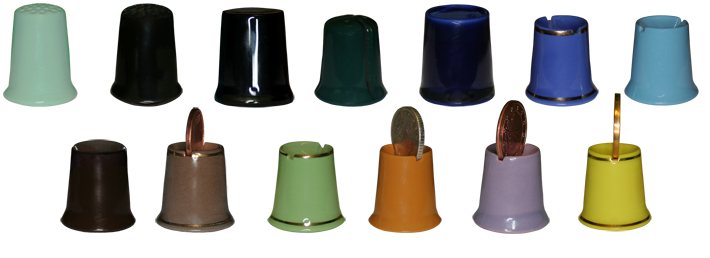 White bone china sports thimbles