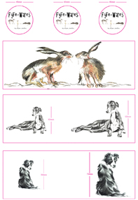 Hare, Collie, Greyhound decal visuals